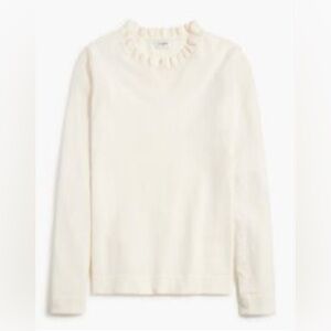 J. Crew Ivory Ruffle Sweater